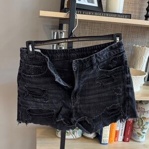 American Eagle Outfitters Dark Distressed Jean Shorts